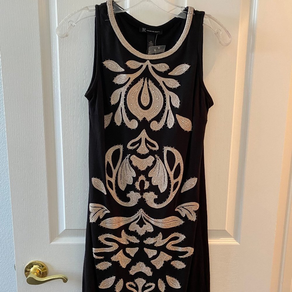 INC International Concepts - Sleeveless Beaded Applique Dress  - Size XS  NWT